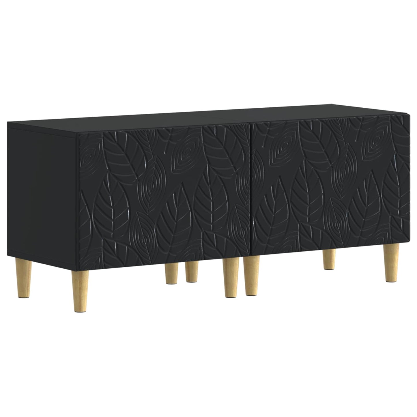 5-delige LED TV-kast Zwart Bewerkt hout