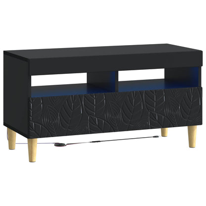 5-delige LED TV-kast Zwart Bewerkt hout