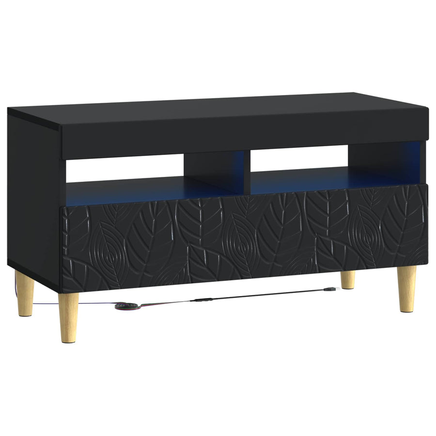 5-delige LED TV-kast Zwart Bewerkt hout