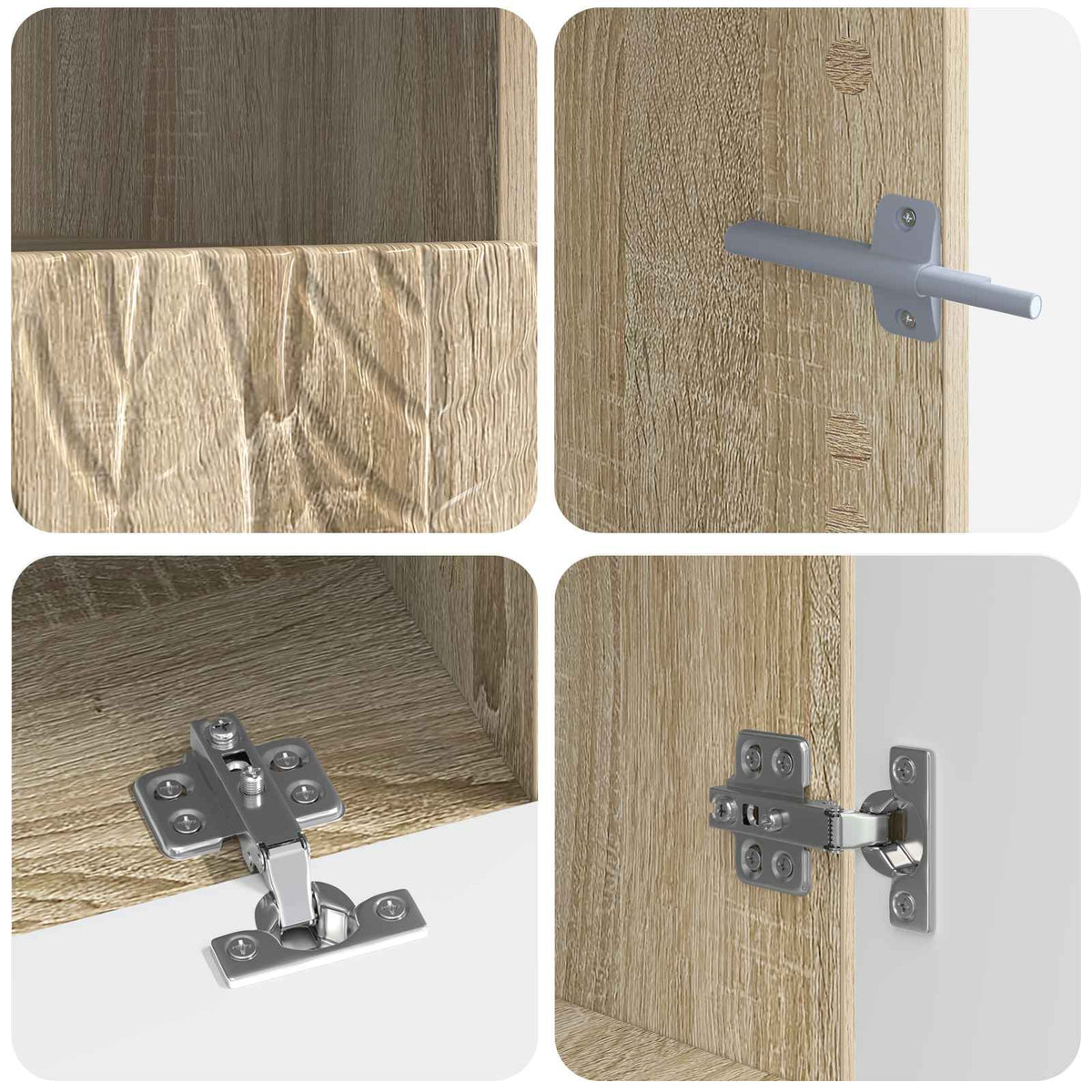 5-delige LED TV-kast Sonoma Eiken Bewerkt hout