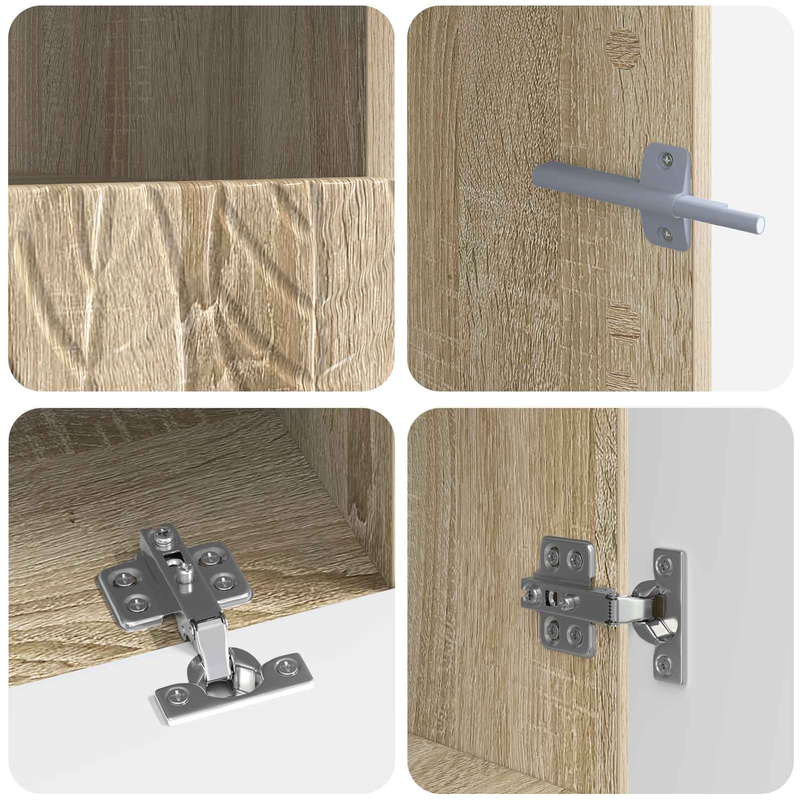 5-delige LED TV-kast Sonoma Eiken Bewerkt hout