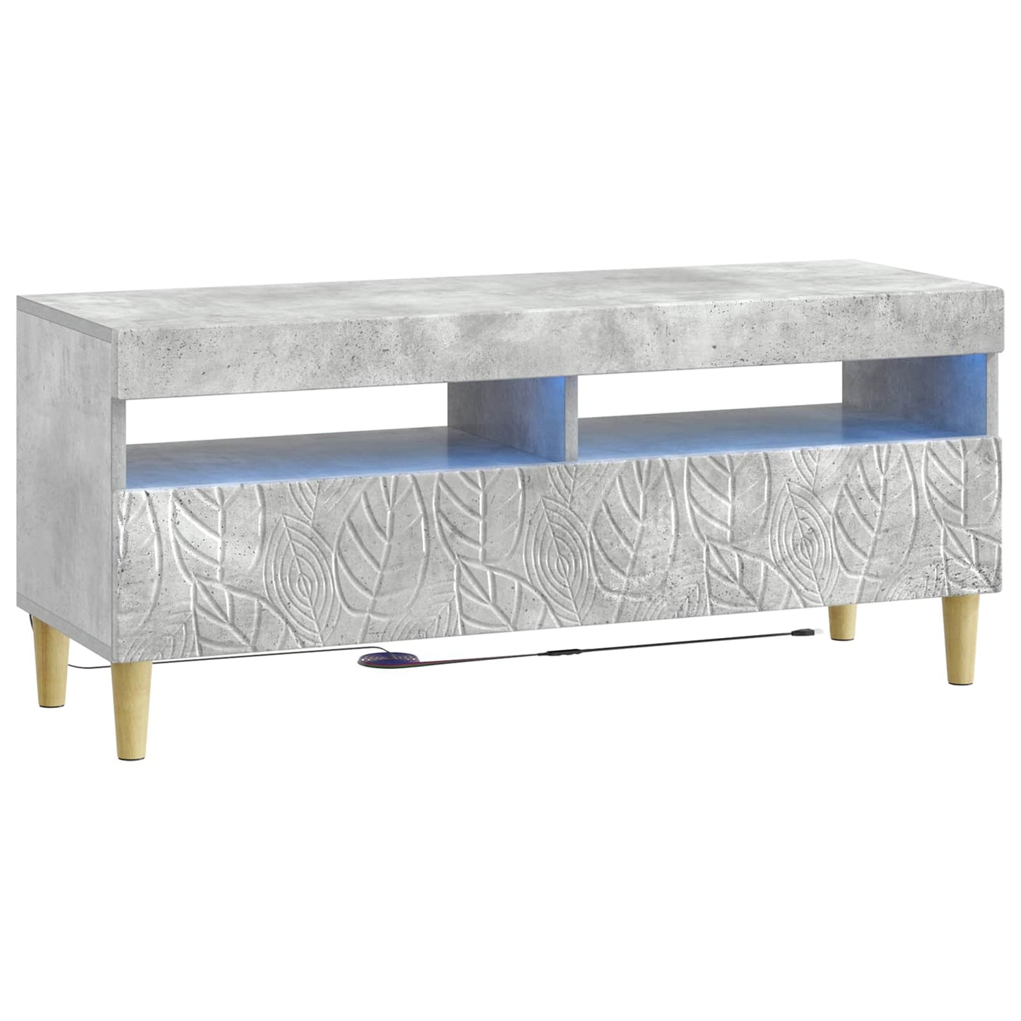 5-delige LED TV-kast Betongrijs Bewerkt hout