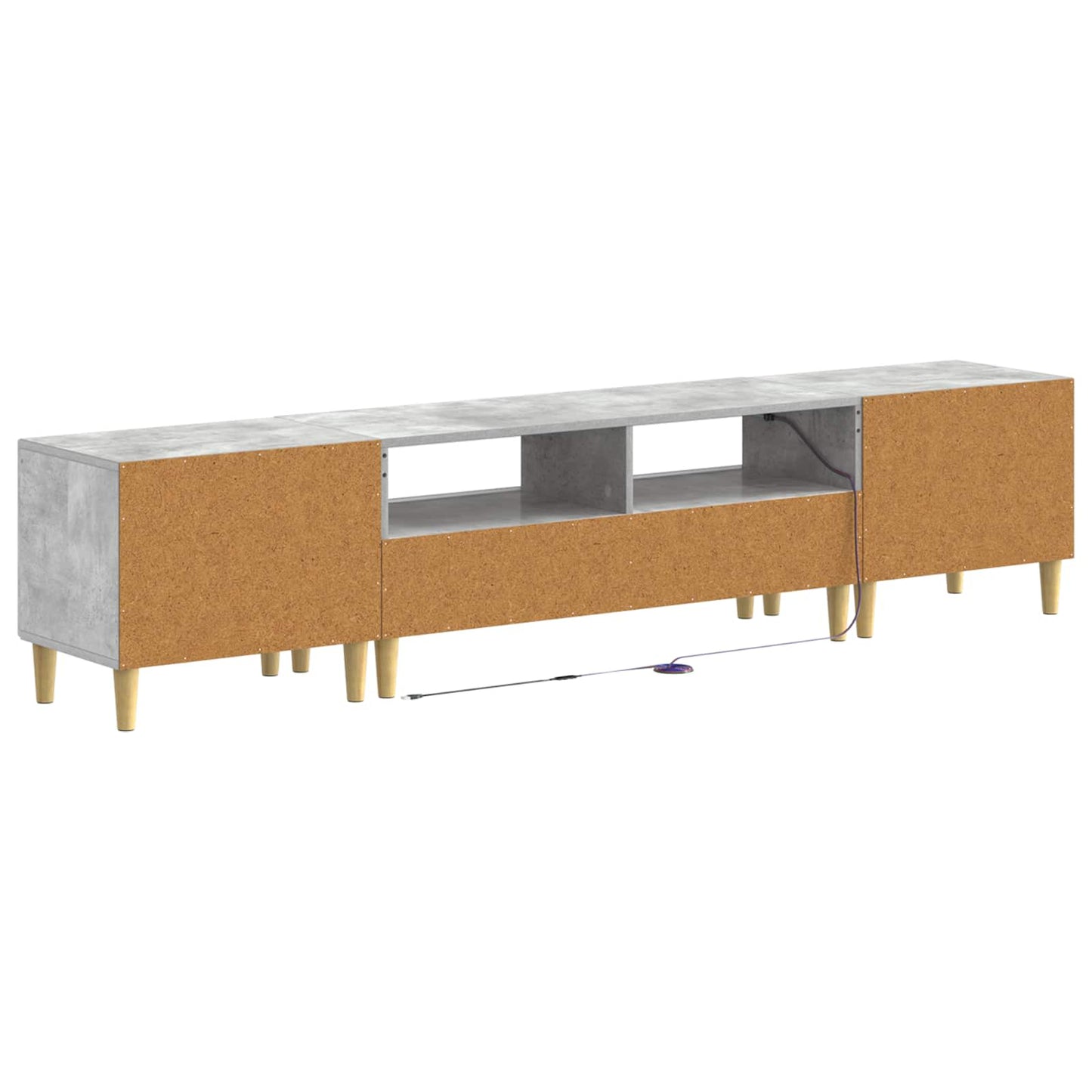 5-delige LED TV-kast Betongrijs Bewerkt hout
