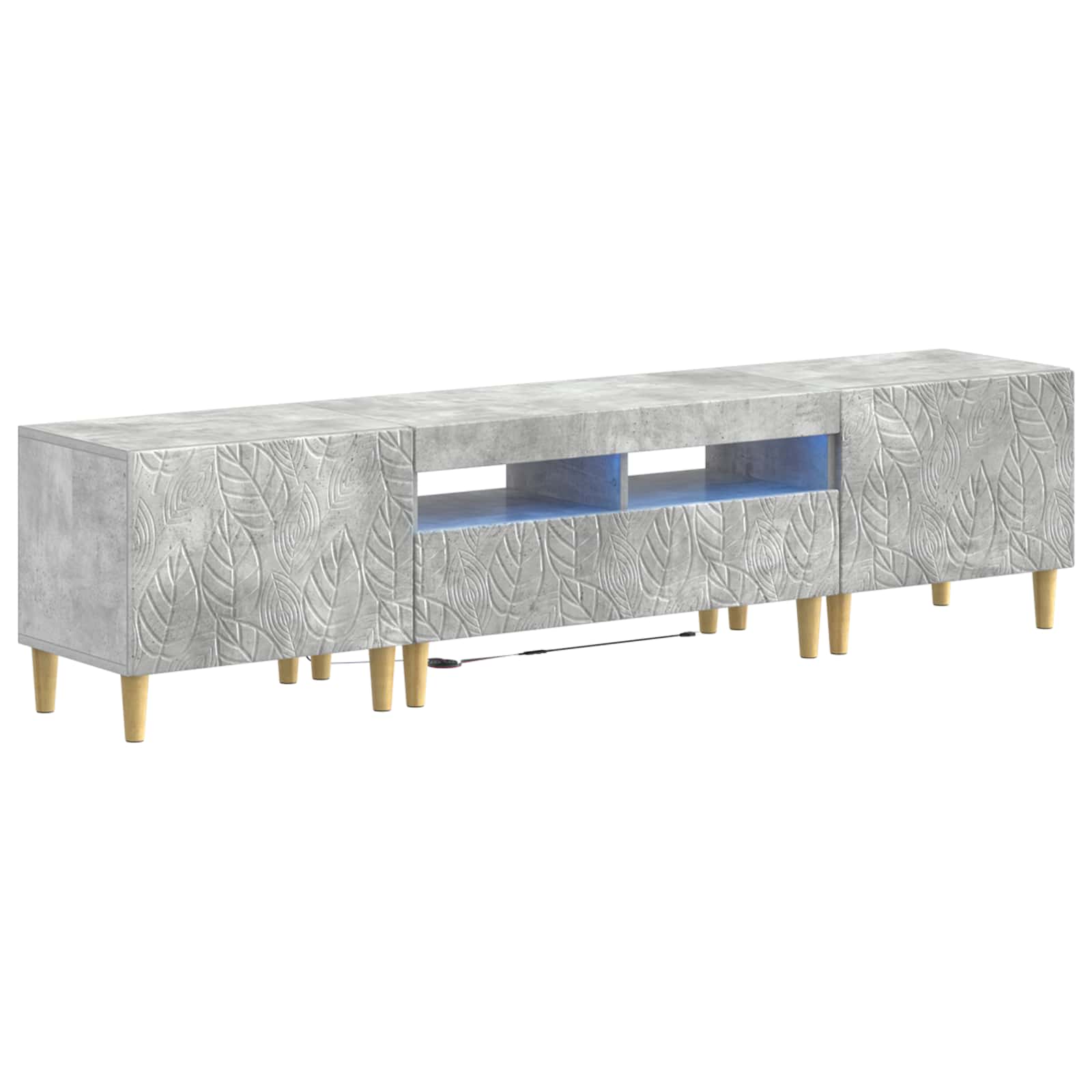 5-delige LED TV-kast Betongrijs Bewerkt hout