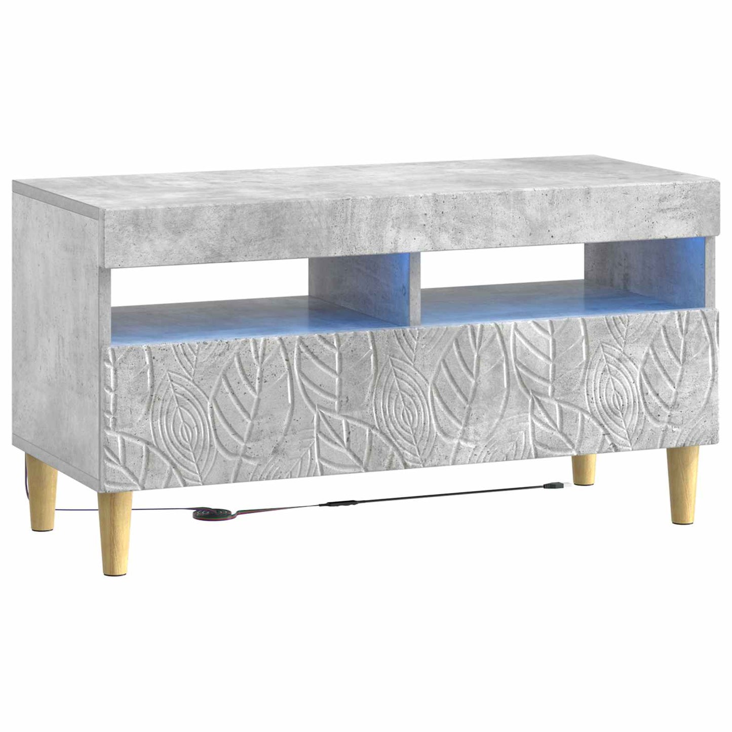5-delige LED TV-kast Betongrijs Bewerkt hout