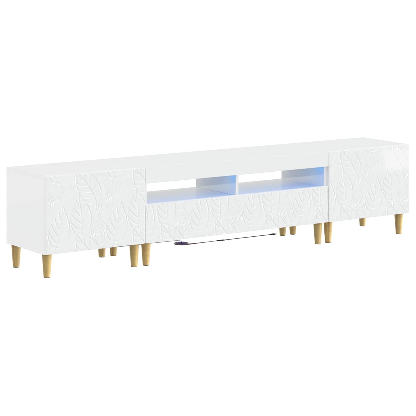 5-delige LED TV-kast Hoogglans Wit Bewerkt hout
