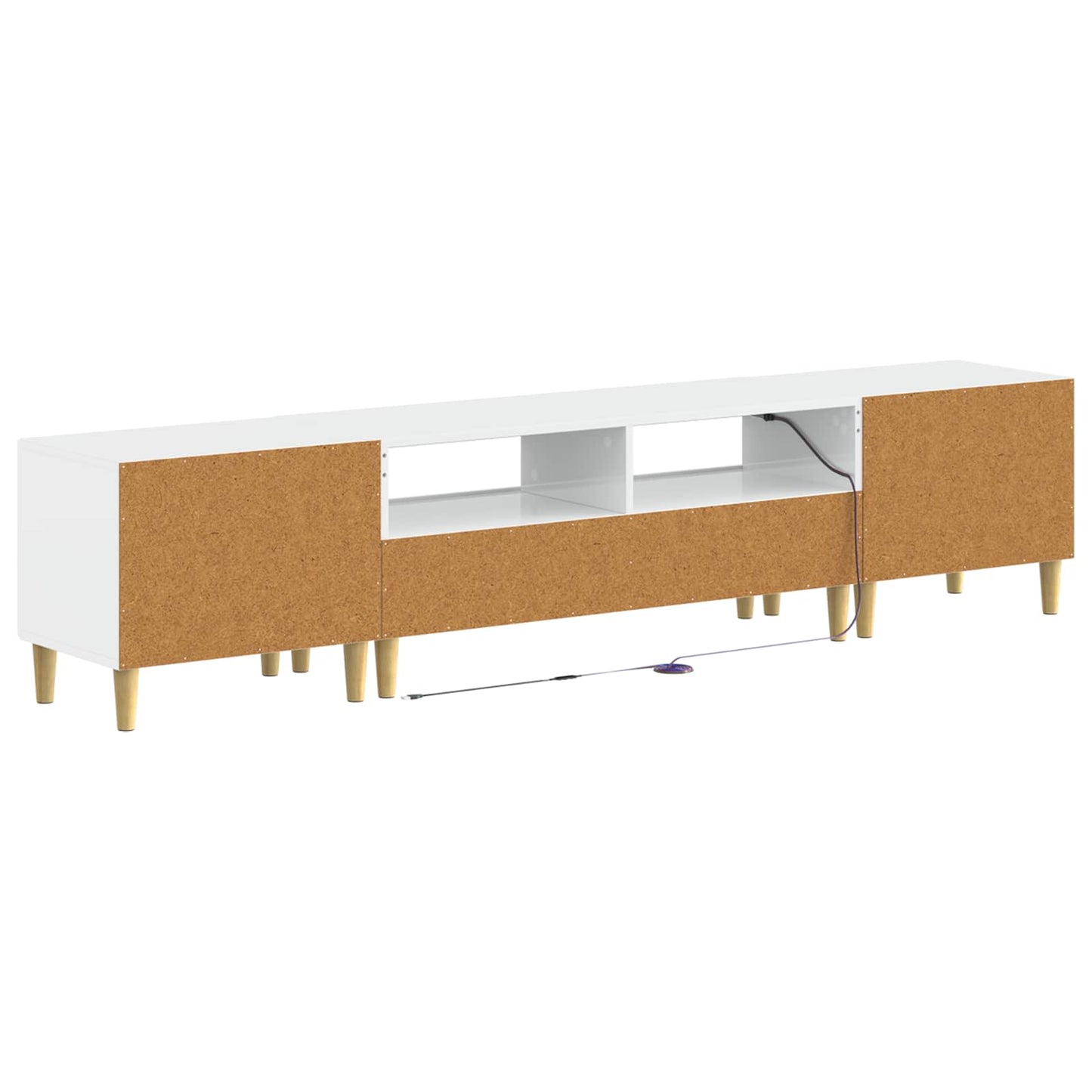 5-delige LED TV-kast Hoogglans Wit Bewerkt hout
