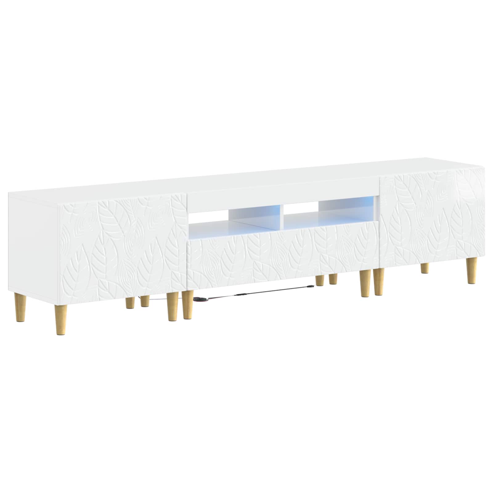 5-delige LED TV-kast Hoogglans Wit Bewerkt hout
