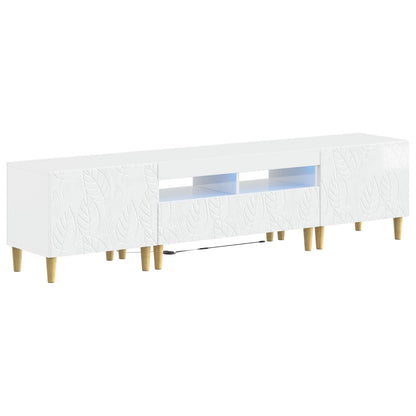 5-delige LED TV-kast Hoogglans Wit Bewerkt hout