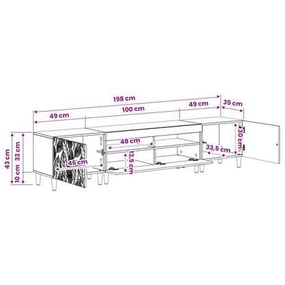 5-delige LED TV-kast Gerookt eiken Bewerkt hout