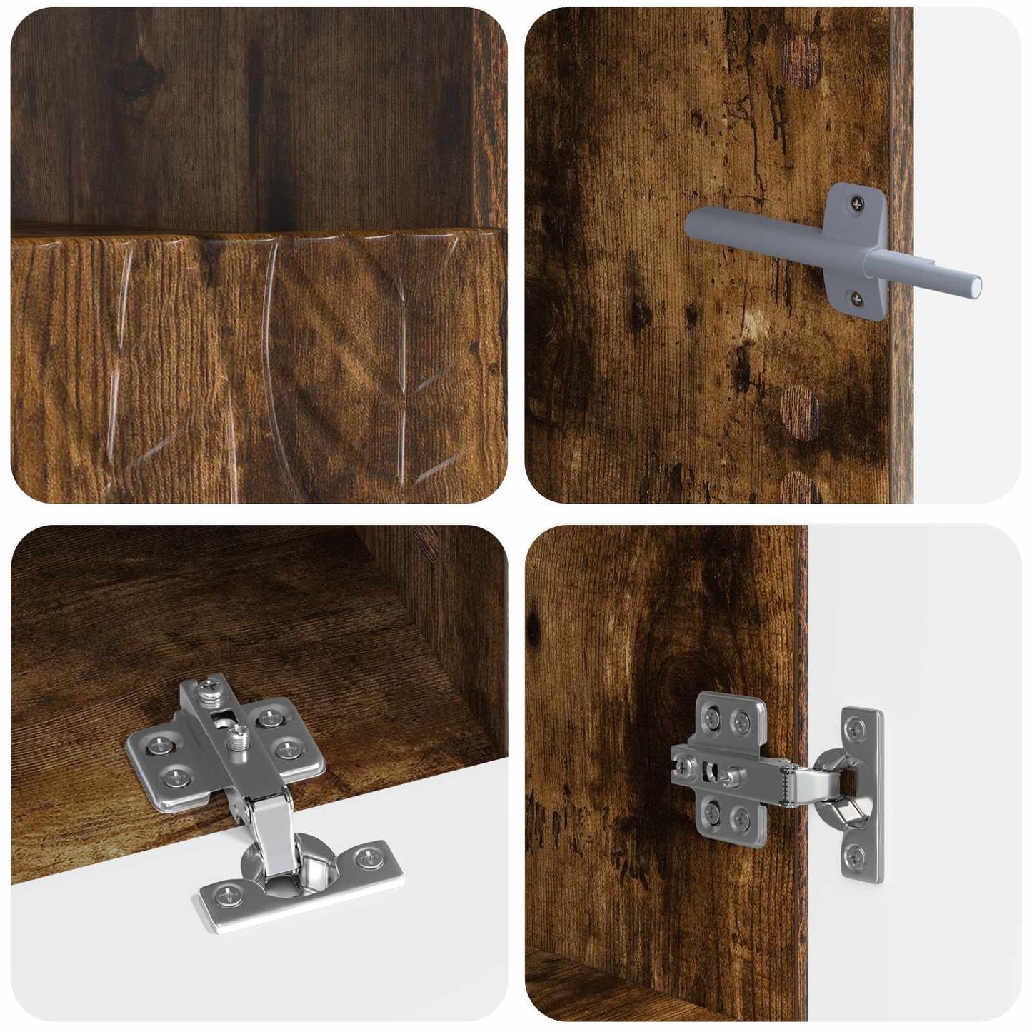 5-delige LED TV-kast Gerookt eiken Bewerkt hout