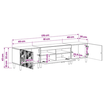 5-delige LED TV-kast Gerookt eiken Bewerkt hout