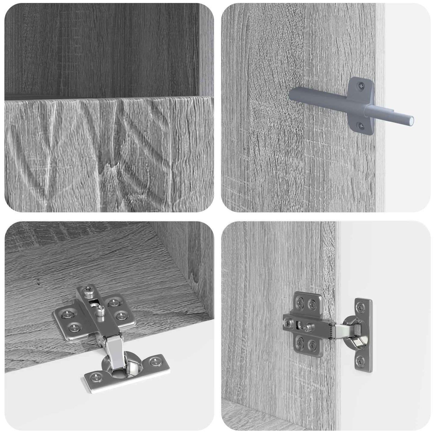 5-delige LED TV-kast Grijs Sonoma Bewerkt hout