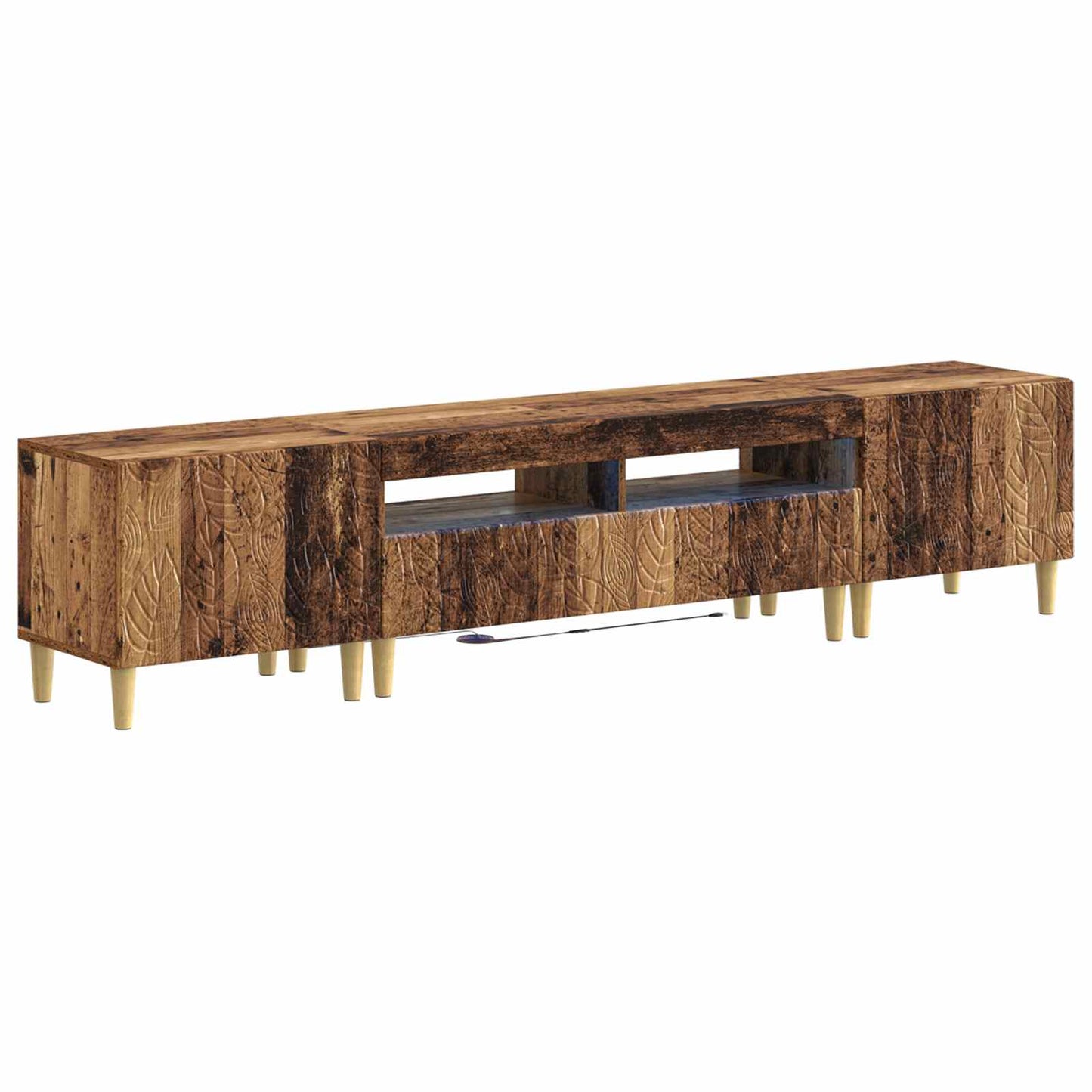 5-delige LED TV-kast Oud hout Bewerkt hout