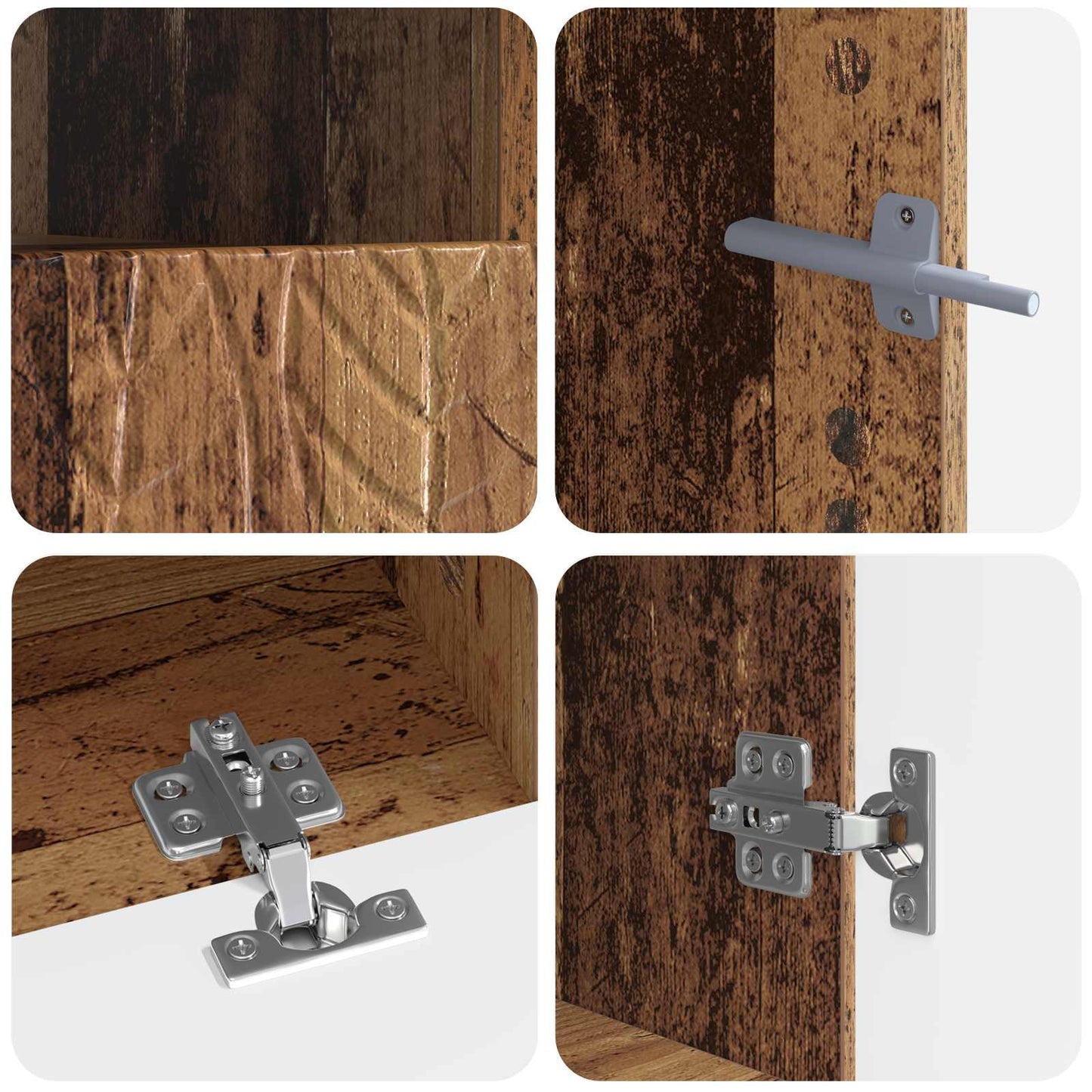 5-delige LED TV-kast Oud hout Bewerkt hout