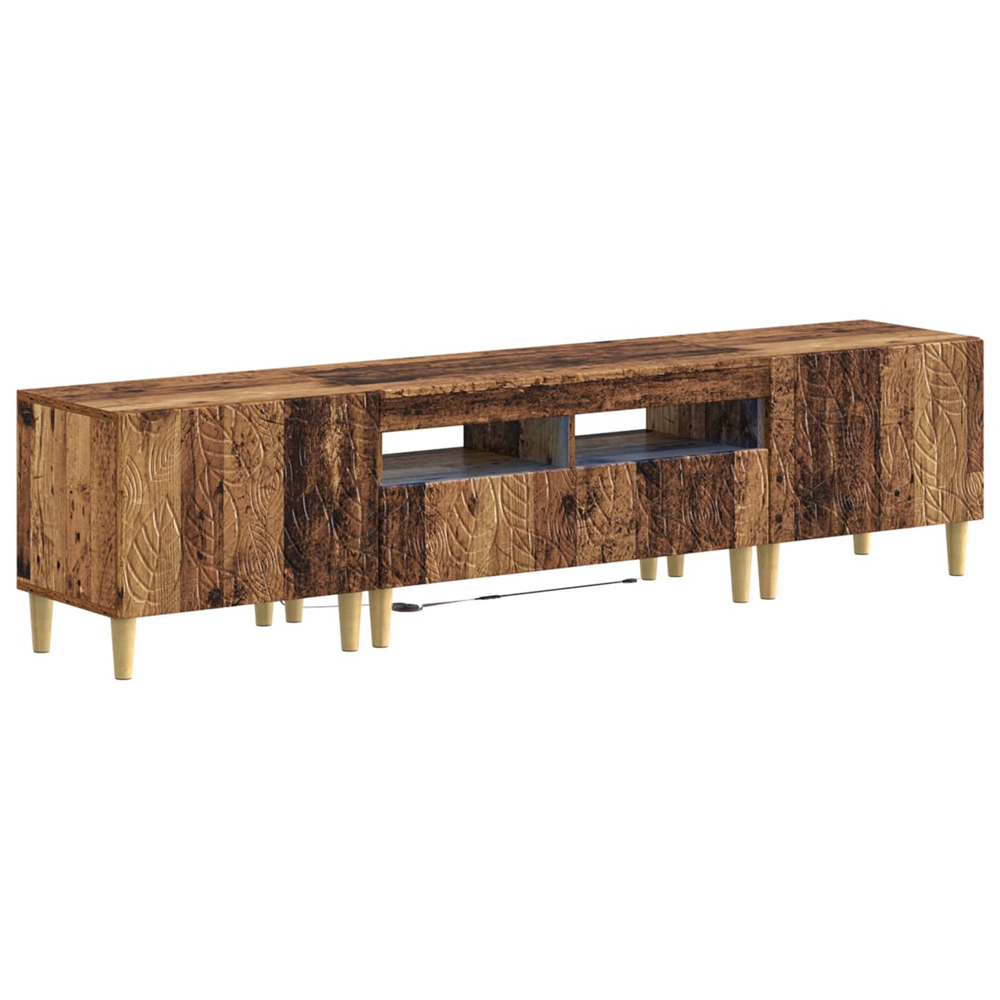 5-delige LED TV-kast Oud hout Bewerkt hout