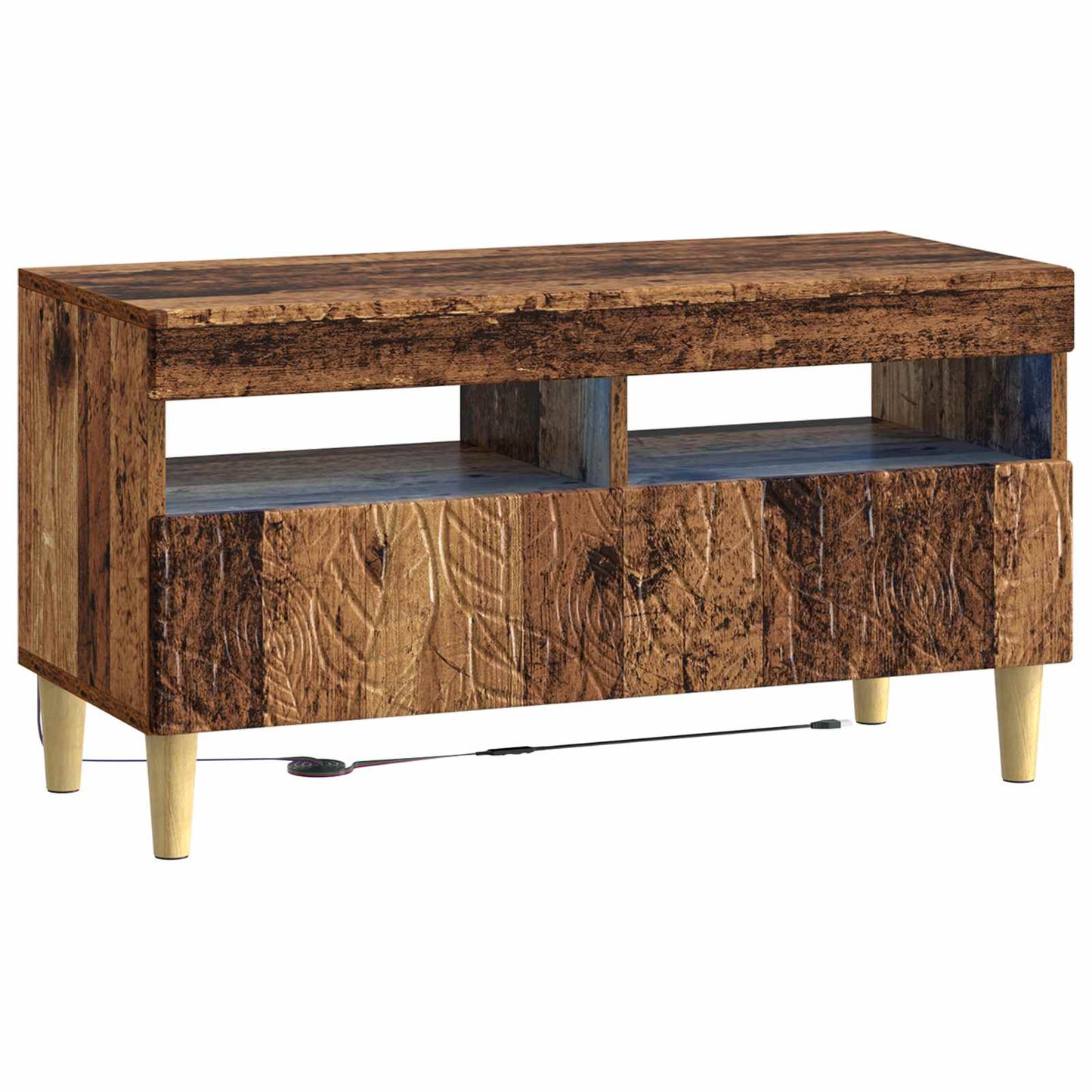 5-delige LED TV-kast Oud hout Bewerkt hout