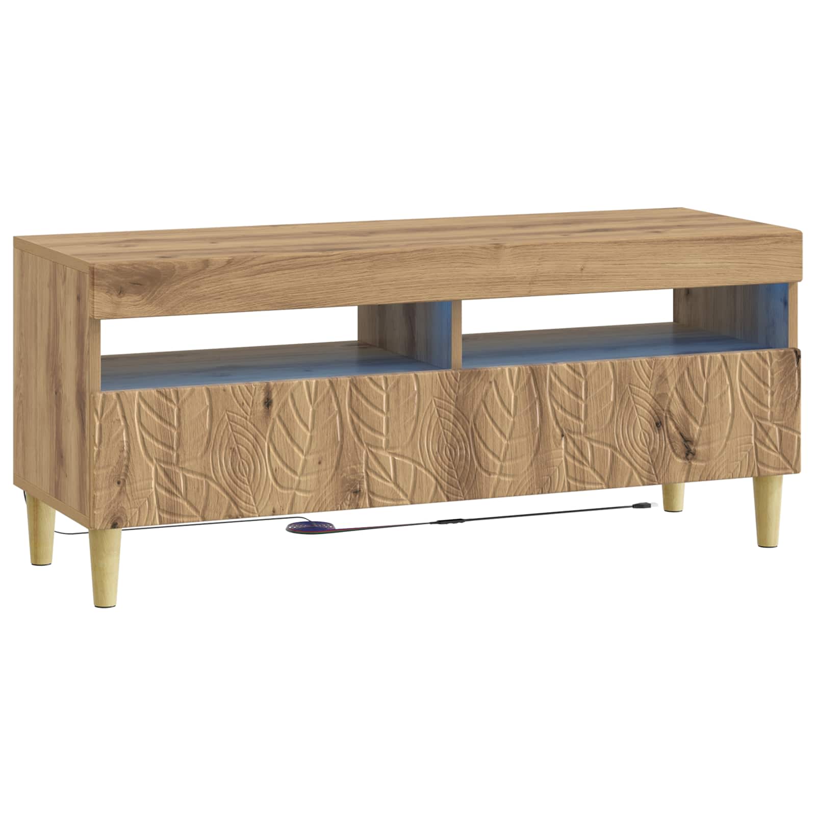 5-delige LED TV-kast Artisanaal eiken Bewerkt hout