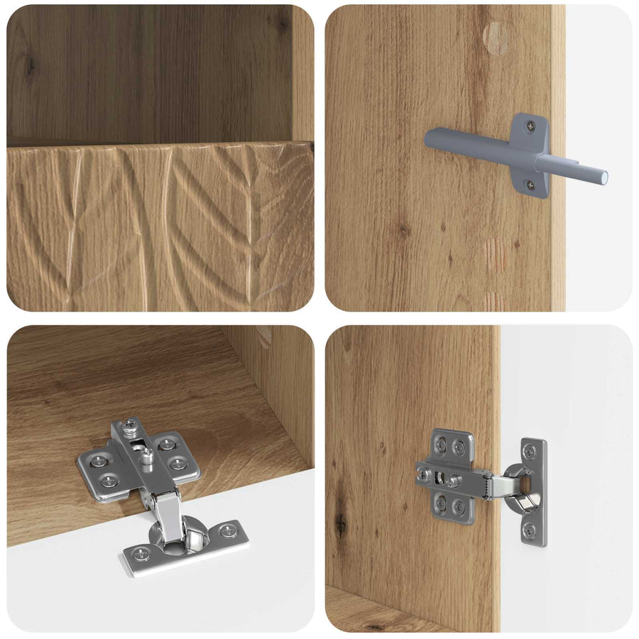 5-delige LED TV-kast Artisanaal eiken Bewerkt hout