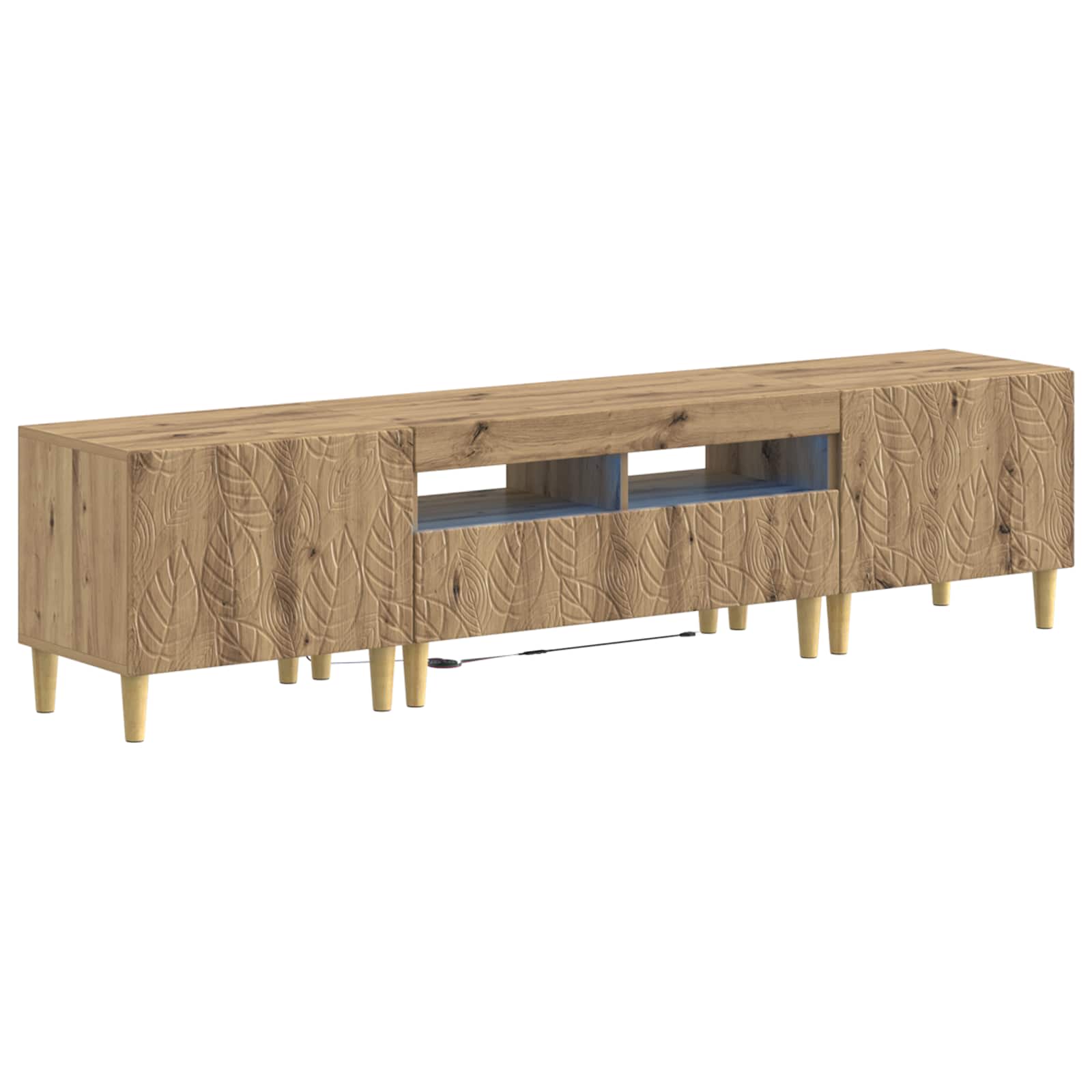 5-delige LED TV-kast Artisanaal eiken Bewerkt hout