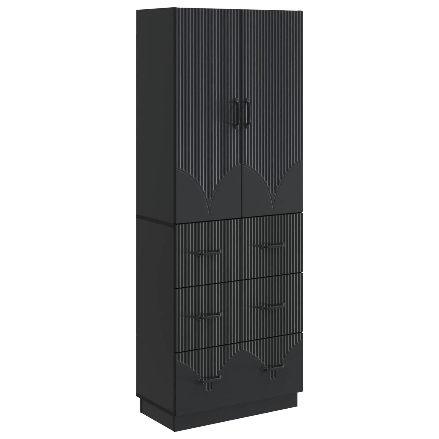 Kastenset 2 pcs Zwart 66 x 34,5 x 87 cm Bewerkt hout