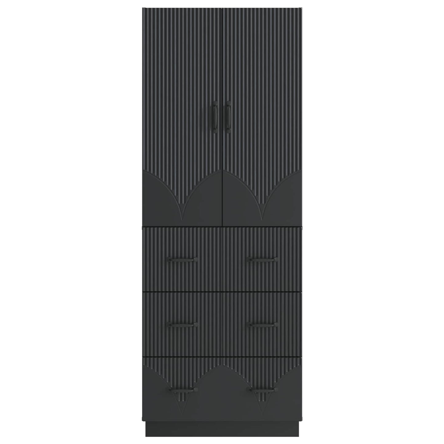 Kastenset 2 pcs Zwart 66 x 34,5 x 87 cm Bewerkt hout