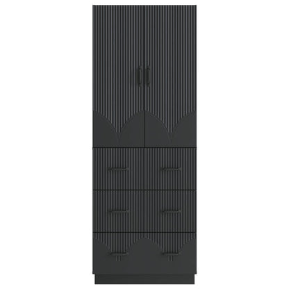 Kastenset 2 pcs Zwart 66 x 34,5 x 87 cm Bewerkt hout