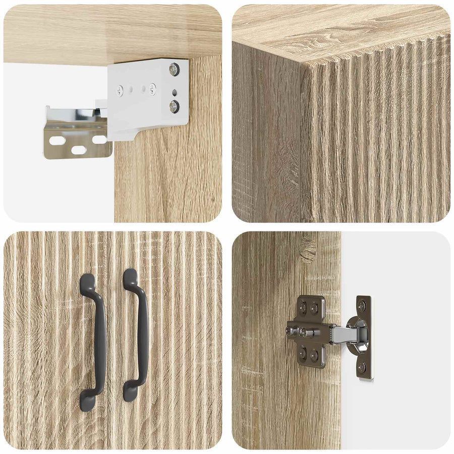 Kastenset 2 pcs Sonoma Eiken 66 x 34,5 x 87 cm Bewerkt hout