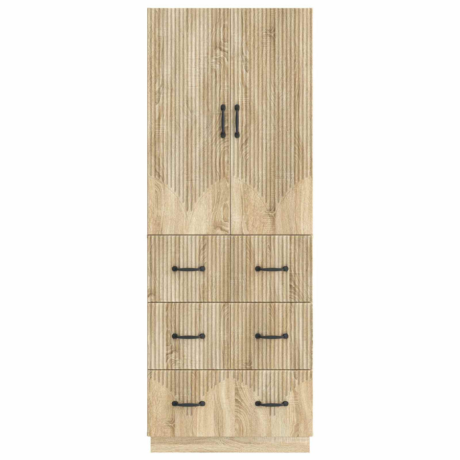 Kastenset 2 pcs Sonoma Eiken 66 x 34,5 x 87 cm Bewerkt hout