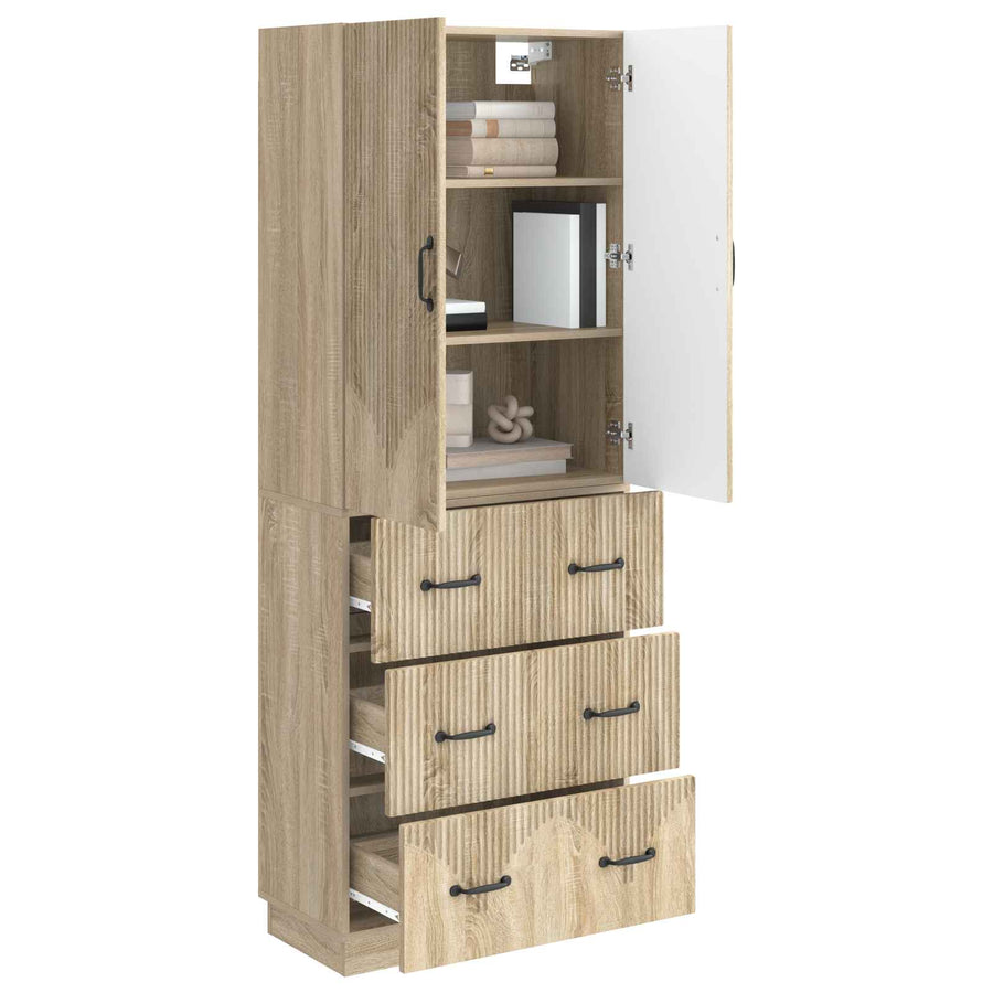 Kastenset 2 pcs Sonoma Eiken 66 x 34,5 x 87 cm Bewerkt hout