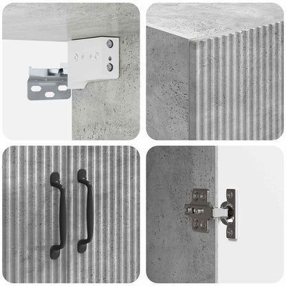 Kastenset 2 pcs Betongrijs 66 x 34,5 x 87 cm Bewerkt hout