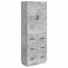 Kastenset 2 stuks betongrijs 66x34.5x87 cm bewerkt hout