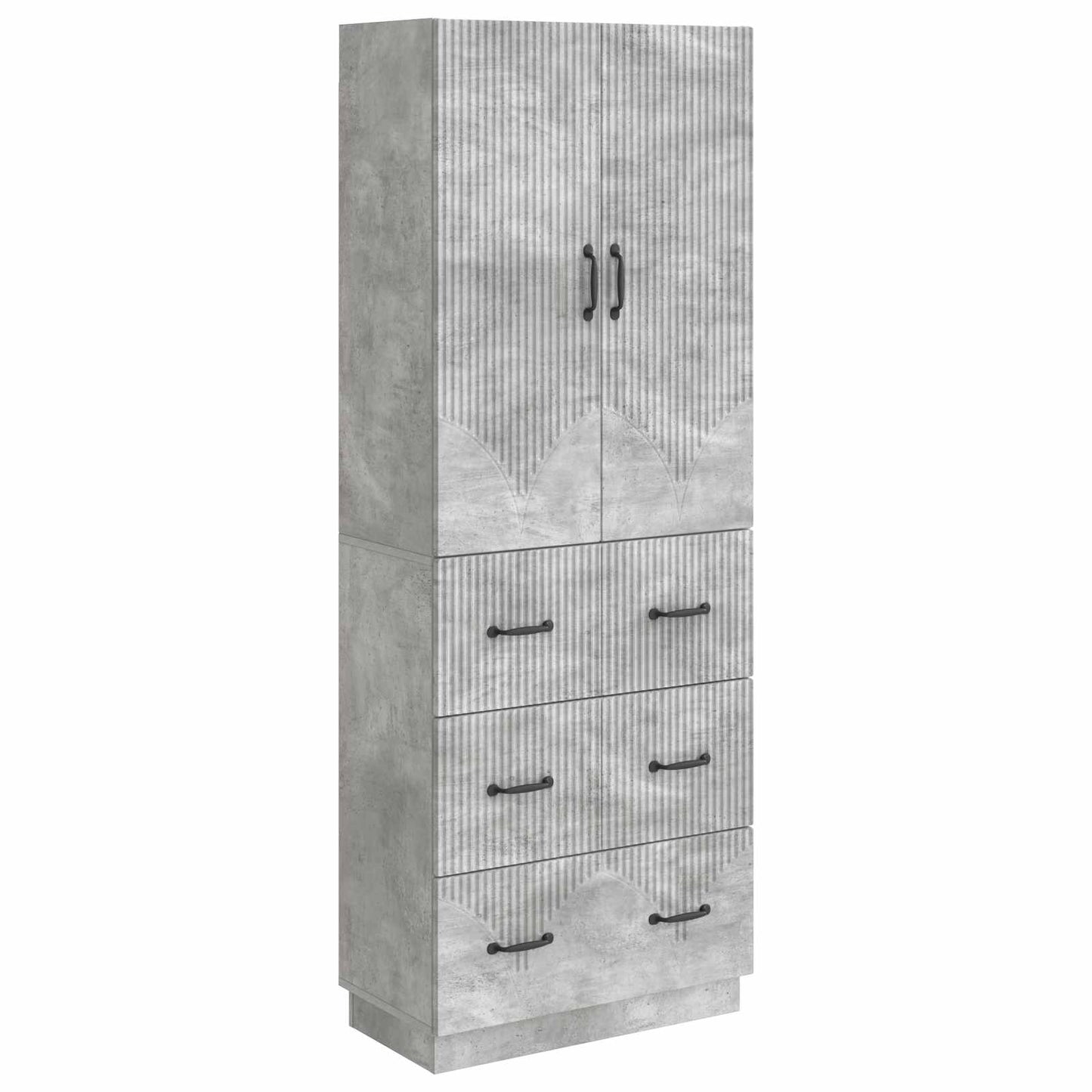 Kastenset 2 pcs Betongrijs 66 x 34,5 x 87 cm Bewerkt hout
