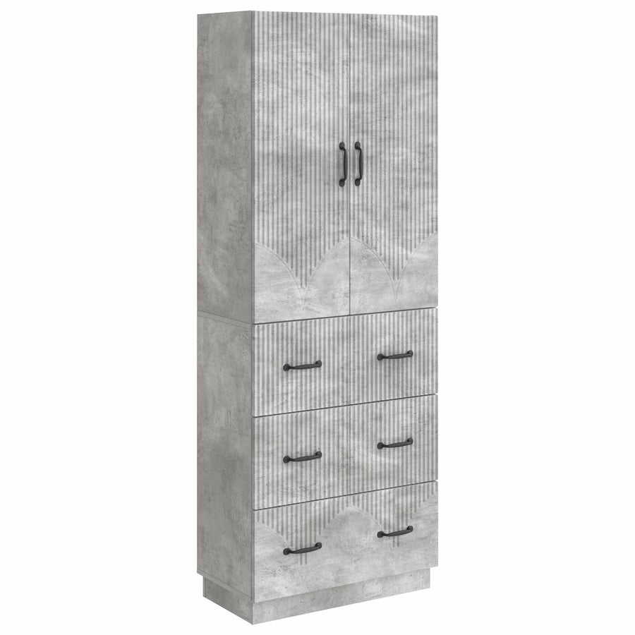 Kastenset 2 pcs Betongrijs 66 x 34,5 x 87 cm Bewerkt hout