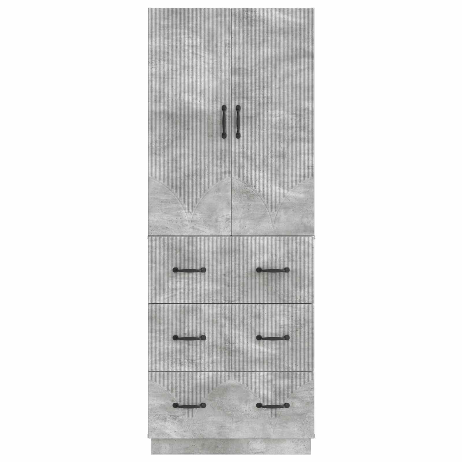 Kastenset 2 pcs Betongrijs 66 x 34,5 x 87 cm Bewerkt hout