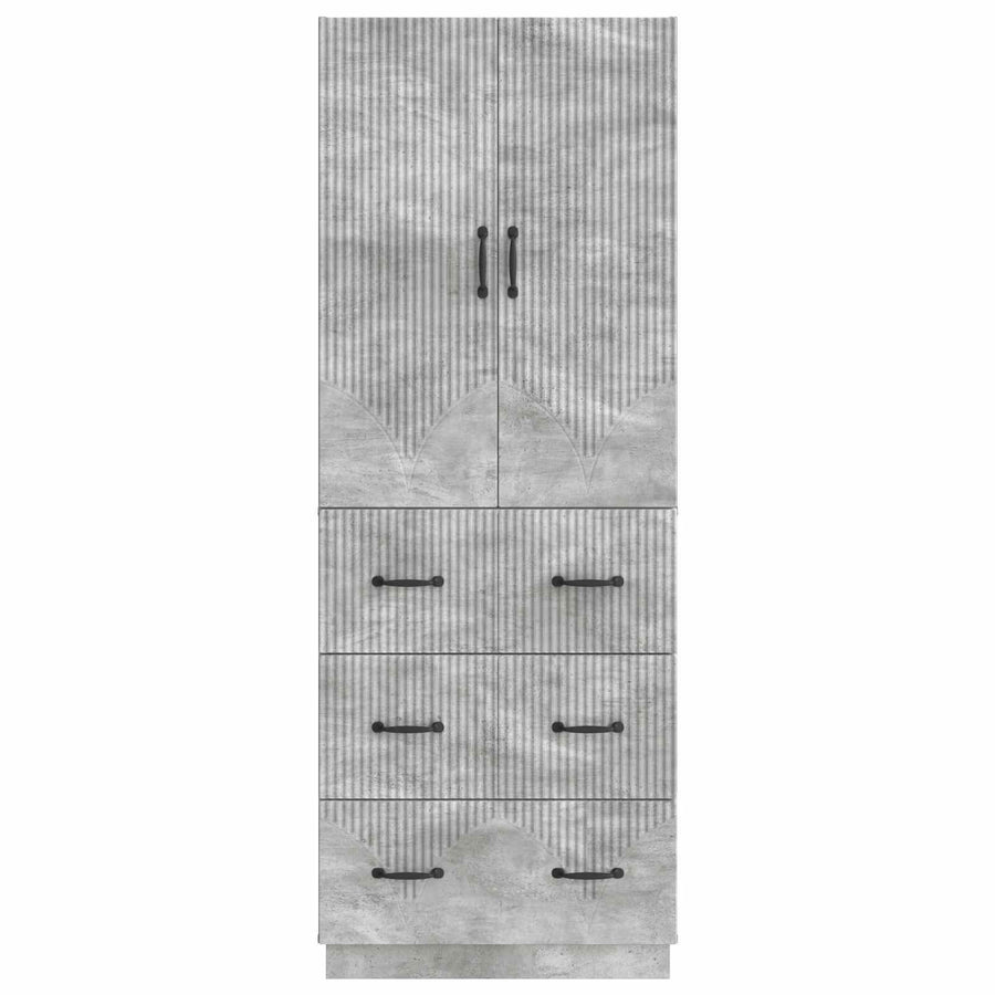 Kastenset 2 pcs Betongrijs 66 x 34,5 x 87 cm Bewerkt hout