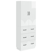 Kastenset 2 stuks hoogglans wit 66x34,5x87 cm