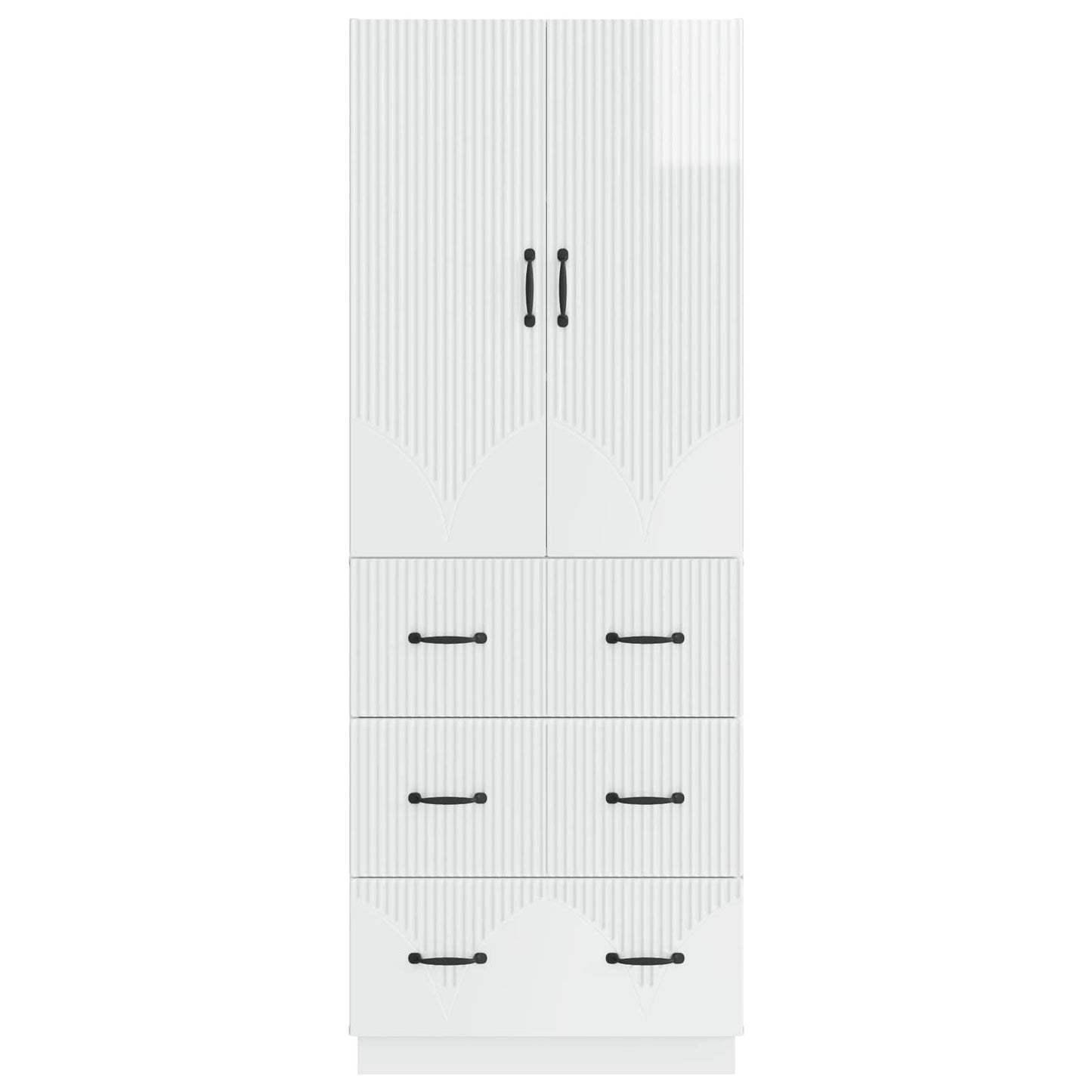 Kastenset 2 pcs Hoogglans Wit 66 x 34,5 x 87 cm Bewerkt hout