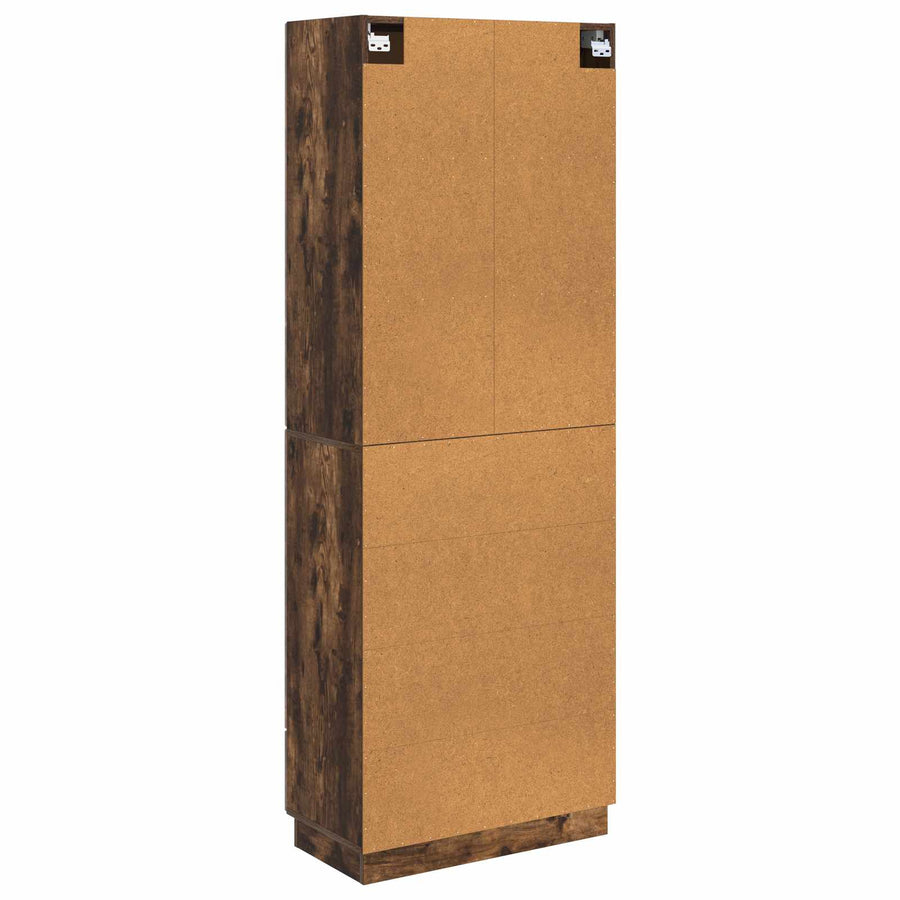 Kastenset 2 pcs Gerookt eiken 66 x 34,5 x 87 cm Bewerkt hout