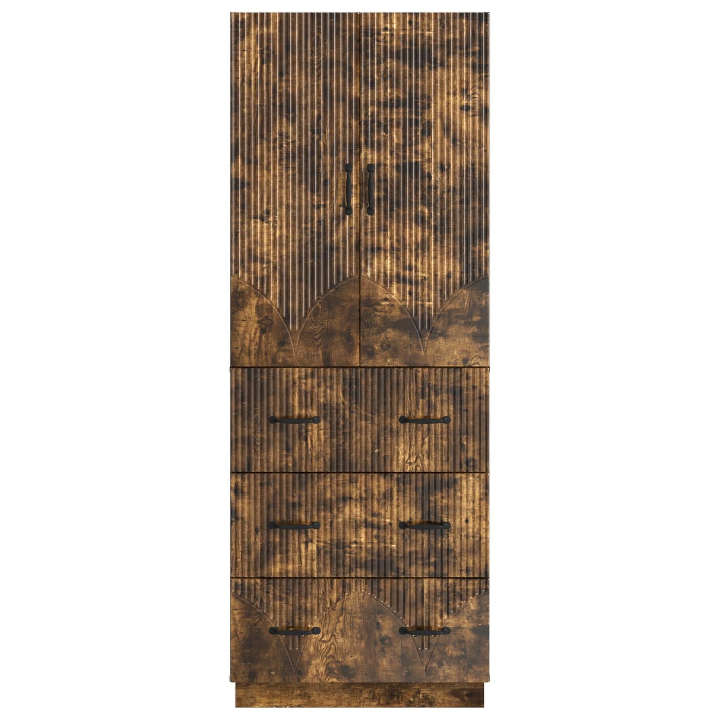 Kastenset 2 pcs Gerookt eiken 66 x 34,5 x 87 cm Bewerkt hout
