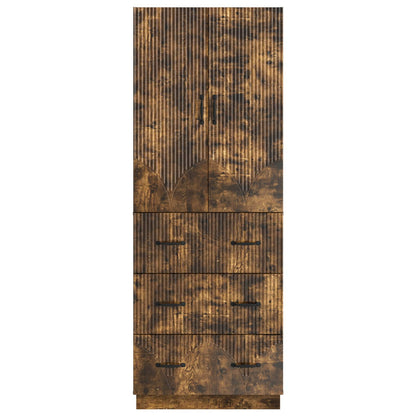 Kastenset 2 pcs Gerookt eiken 66 x 34,5 x 87 cm Bewerkt hout