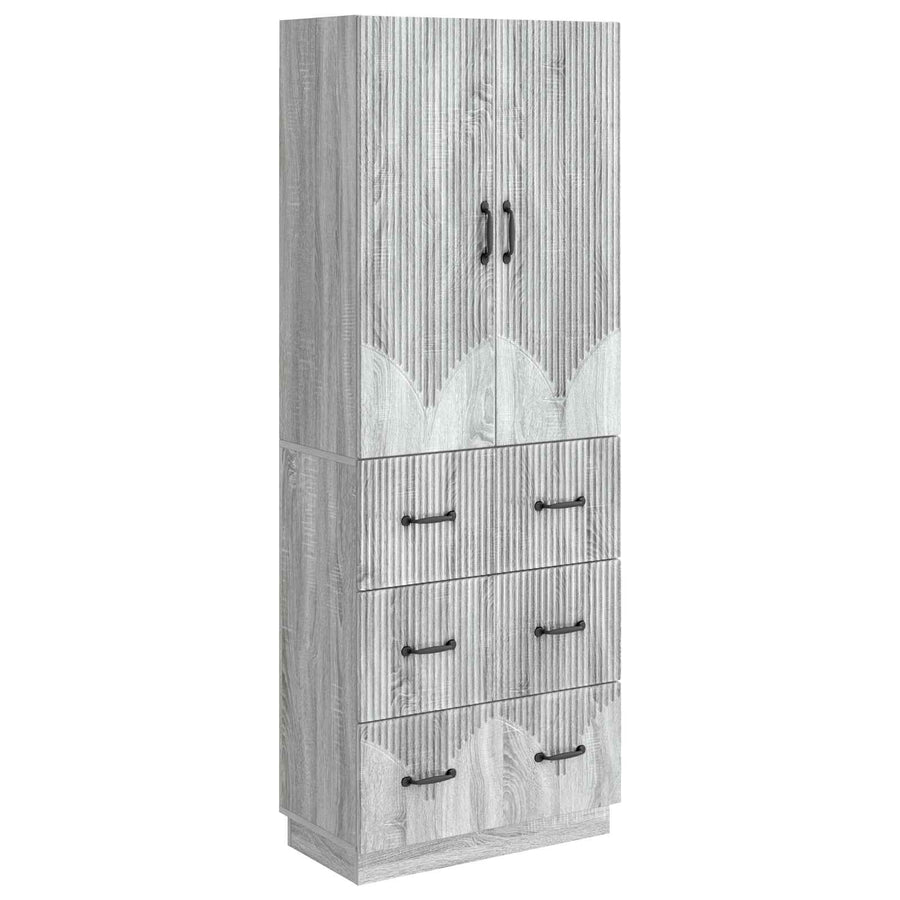 Kastenset 2 pcs Grijs Sonoma 66 x 34,5 x 87 cm Bewerkt hout