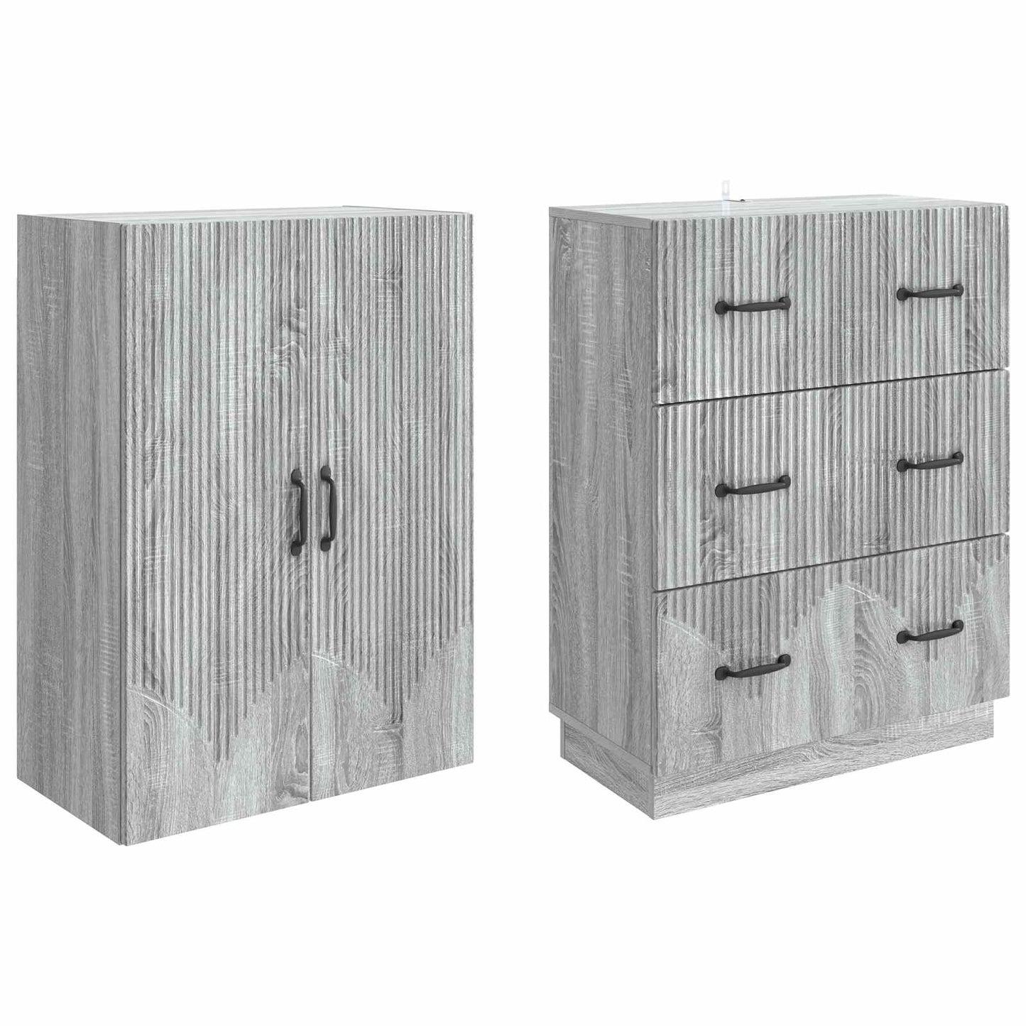 Kastenset 2 pcs Grijs Sonoma 66 x 34,5 x 87 cm Bewerkt hout