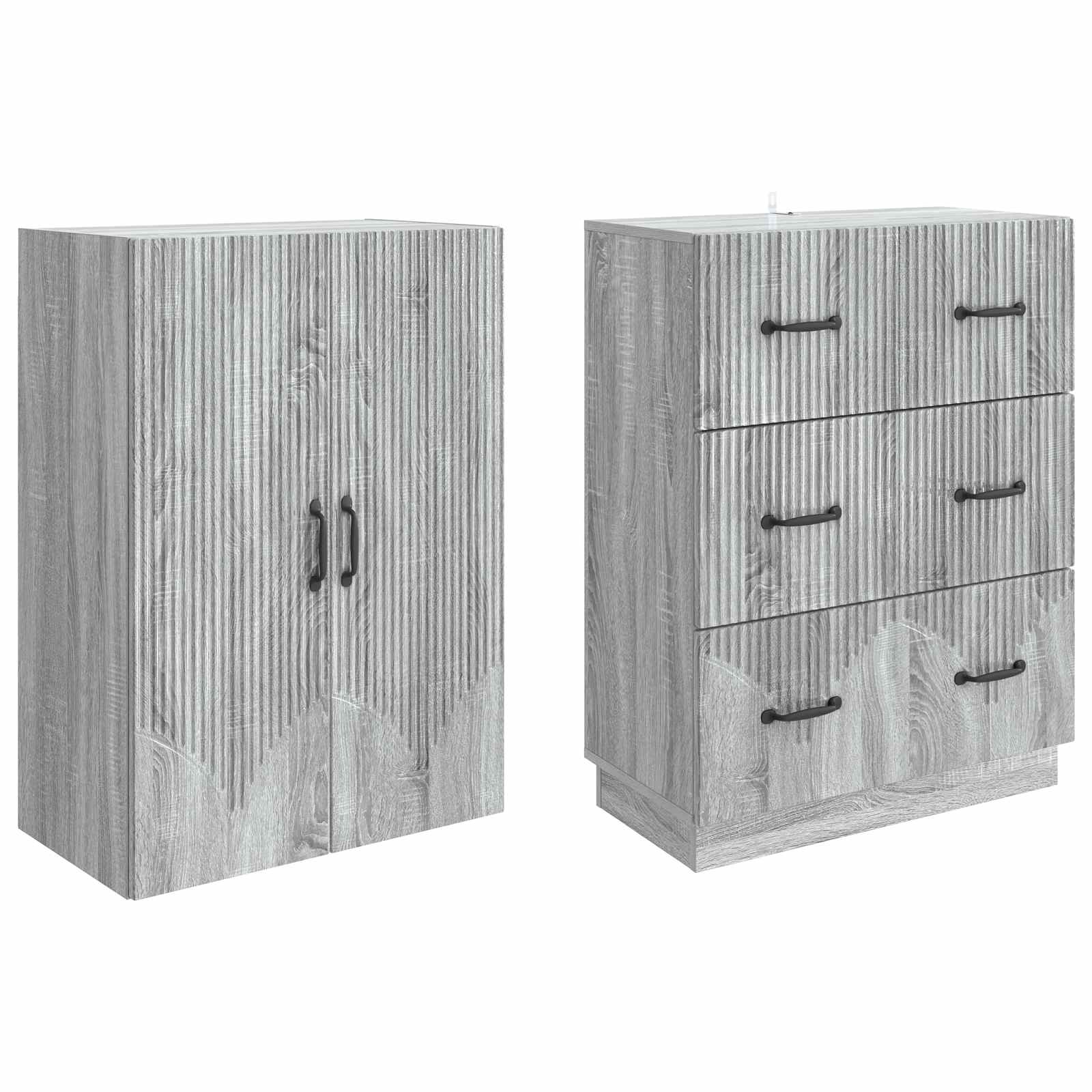 Kastenset 2 pcs Grijs Sonoma 66 x 34,5 x 87 cm Bewerkt hout