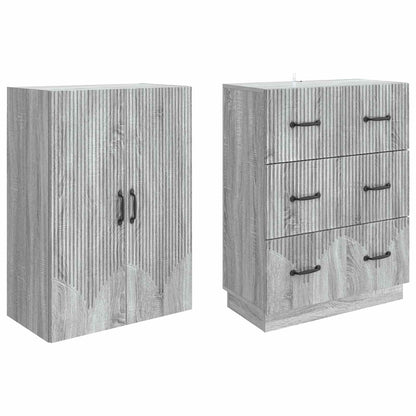 Kastenset 2 pcs Grijs Sonoma 66 x 34,5 x 87 cm Bewerkt hout