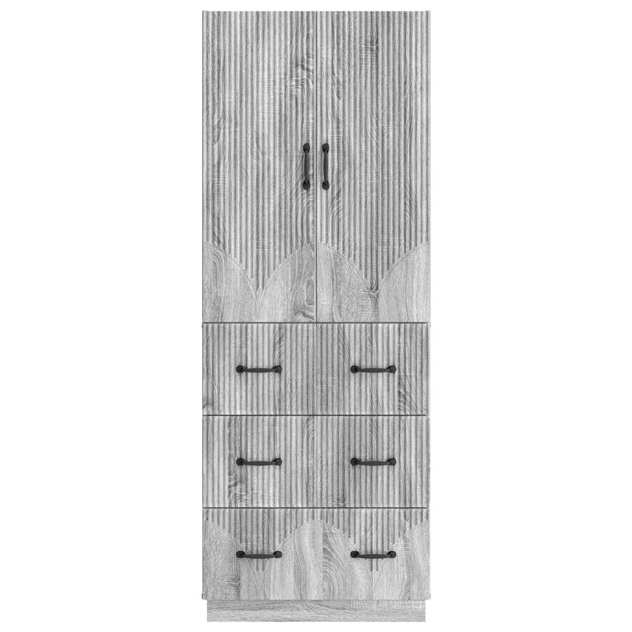 Kastenset 2 pcs Grijs Sonoma 66 x 34,5 x 87 cm Bewerkt hout