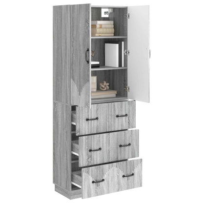Kastenset 2 pcs Grijs Sonoma 66 x 34,5 x 87 cm Bewerkt hout