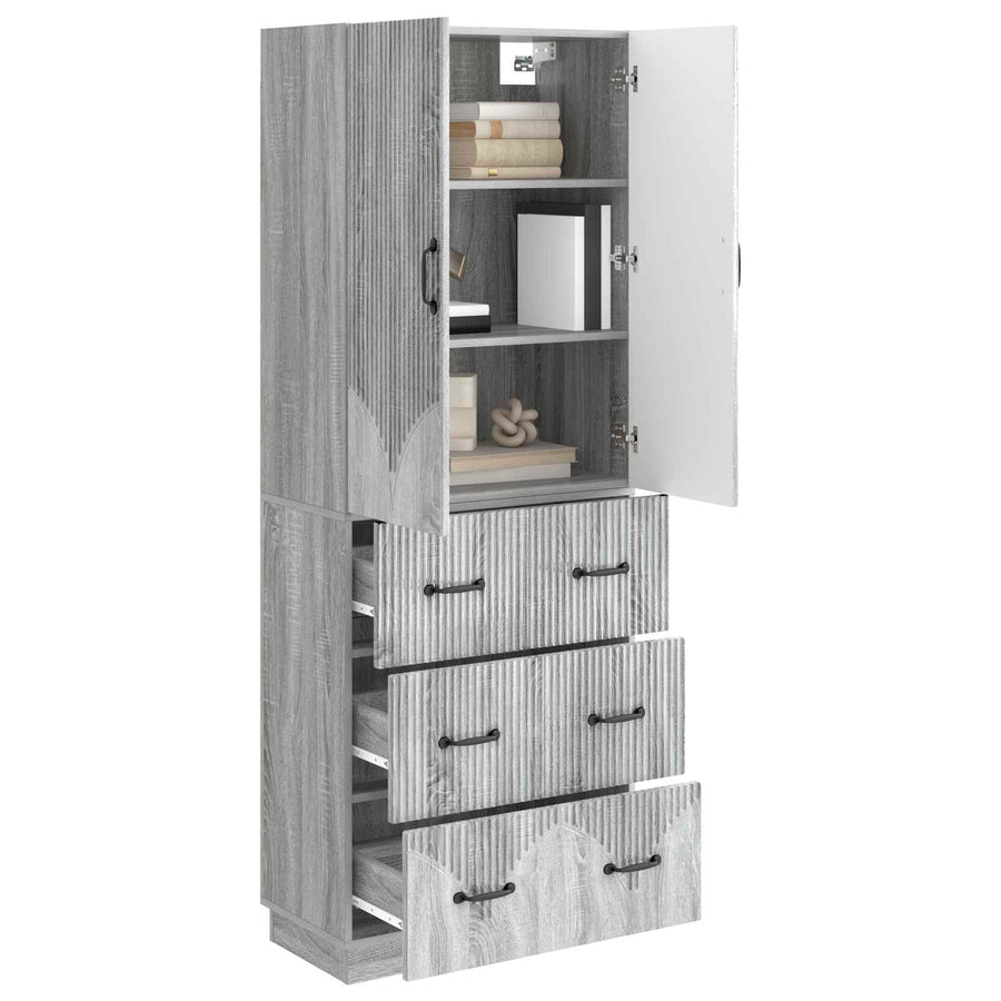 Kastenset 2 pcs Grijs Sonoma 66 x 34,5 x 87 cm Bewerkt hout
