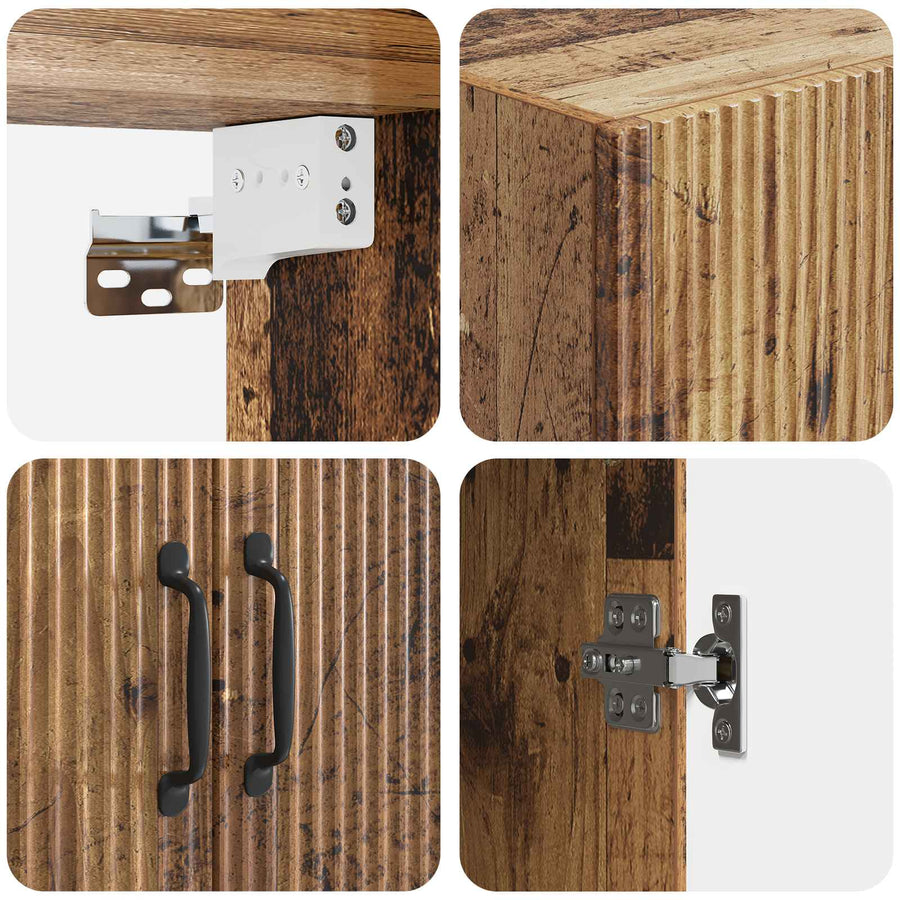 Kastenset 2 pcs Oud hout 66 x 34,5 x 87 cm Bewerkt hout
