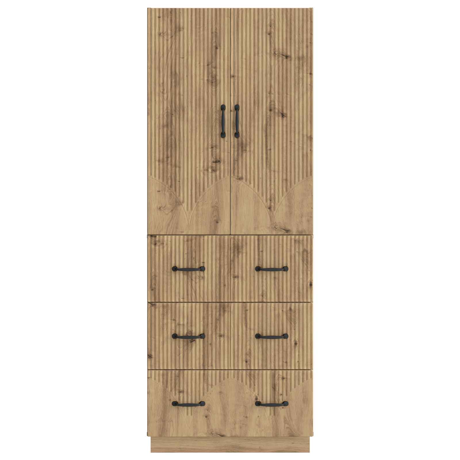 Kastenset 2 pcs Artisanaal eiken 66 x 34,5 x 87 cm Bewerkt hout